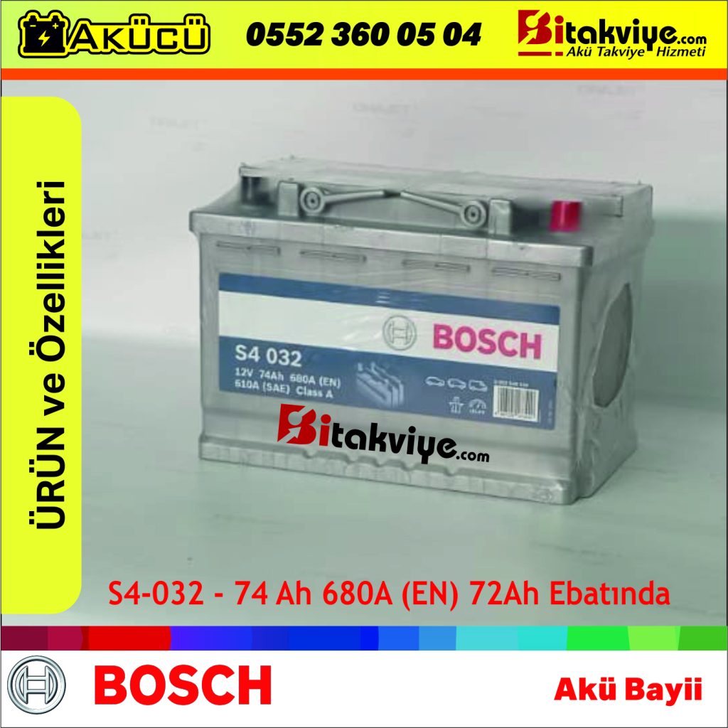 Bosch 74 Ah Akü 72-74-75Ah Ebatında Akü