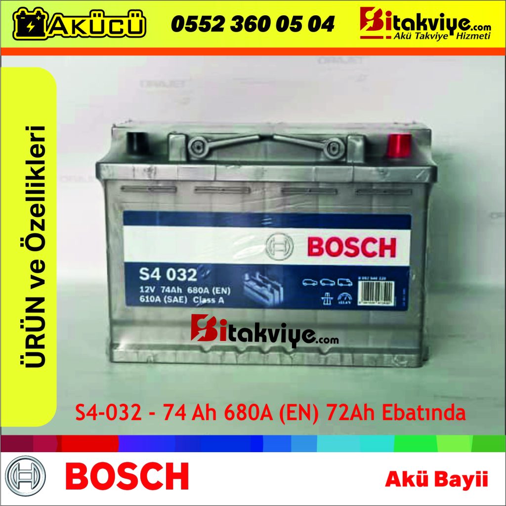 Bosch 74 Ah Akü 72-74-75Ah Ebatında Akü