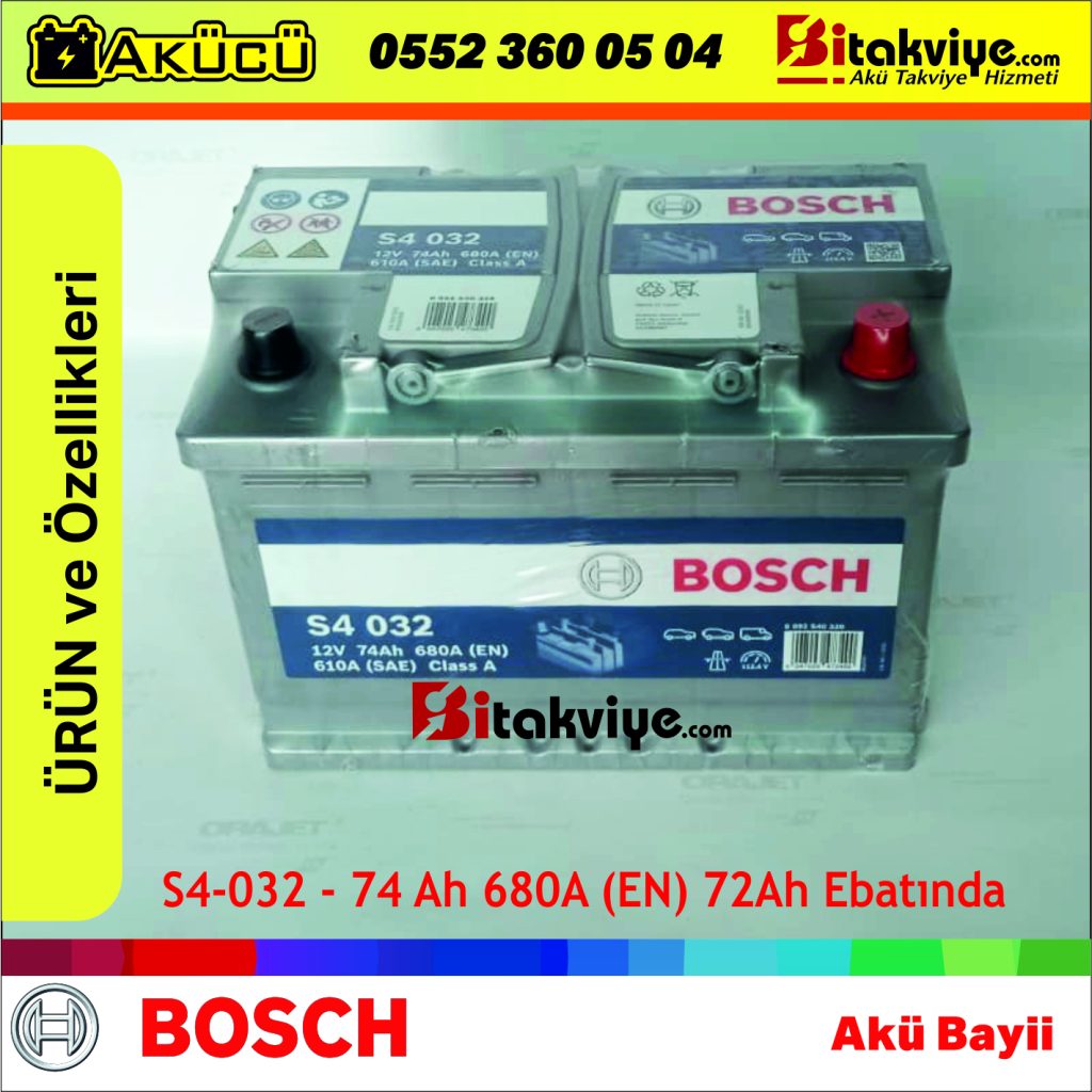 Bosch 74 Ah Akü 72-74-75Ah Ebatında Akü