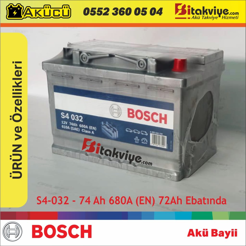 Bosch 74 Ah Akü 72-74-75Ah Ebatında Akü