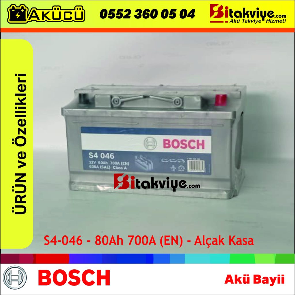 Bosch 80 Ah Volswagen - Ford - Opel Akü Alçak Basık Kasa Akü