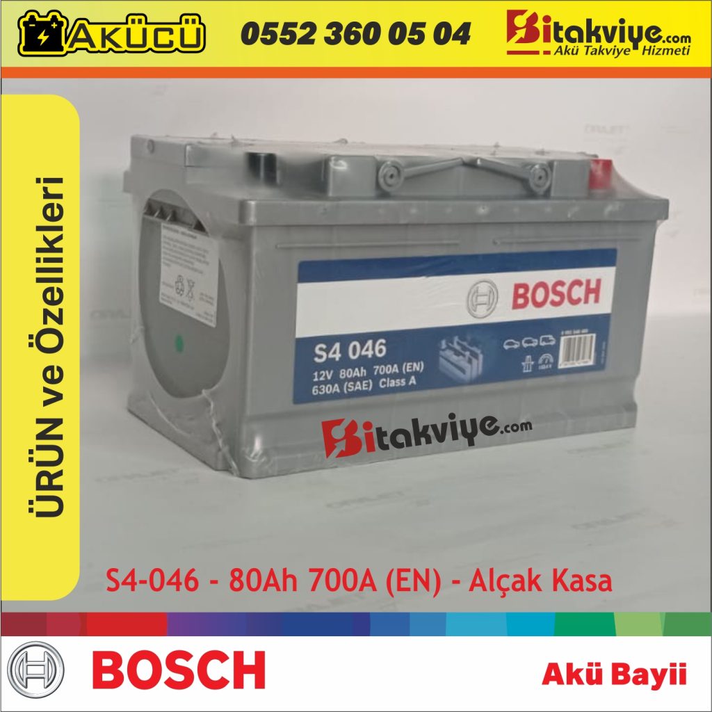 Bosch 80 Ah Volswagen - Ford - Opel Akü Alçak Basık Kasa Akü