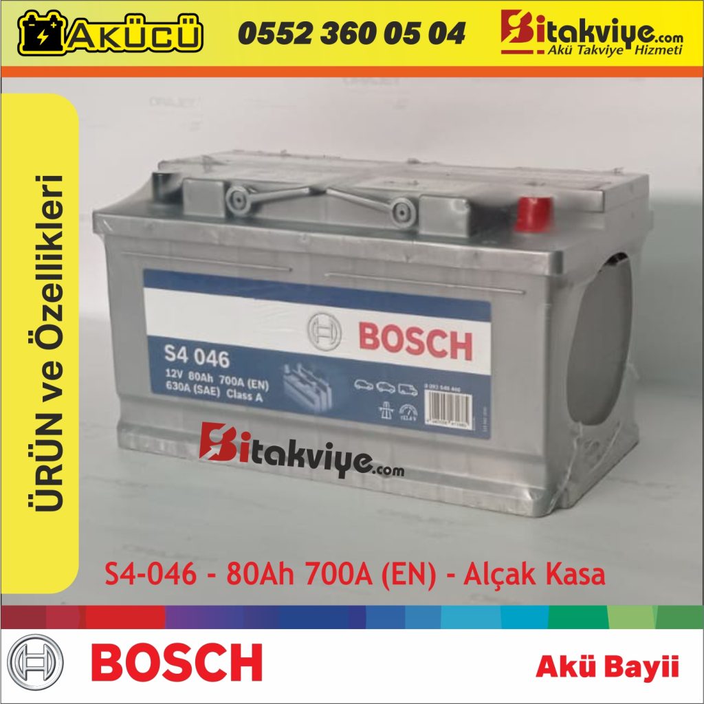 Bosch 80 Ah Volswagen - Ford - Opel Akü Alçak Basık Kasa Akü