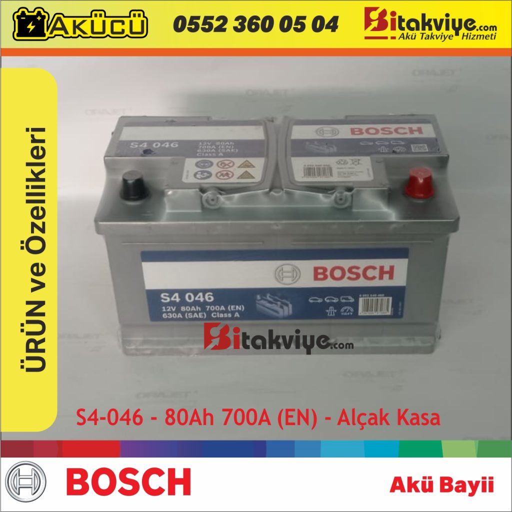 Bosch 80 Ah Volswagen - Ford - Opel Akü Alçak Basık Kasa Akü